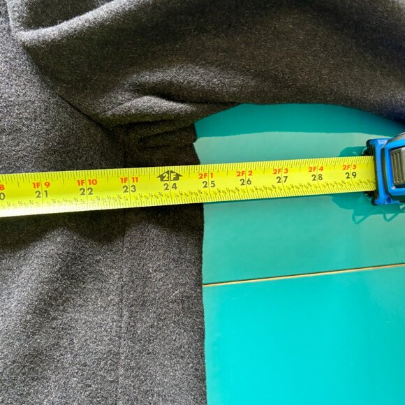 Vintage Racing Green Wool-Blend Grey Overcoat (Chest 44R) - Picture 13 of 16